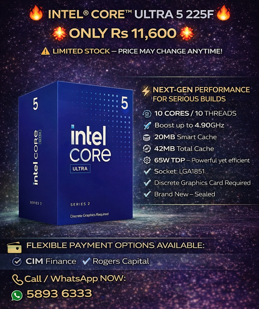 🔥 💥INTEL® CORE™ ULTRA 5 225F Processor ONLY Rs 11,600 💥🔥