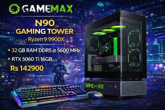 Gamemax N90 Gaming Tower -Ryzen 9 9900X + RTX 5060 Ti 16GB+32 GB RAM DDR5+1TB Nvme