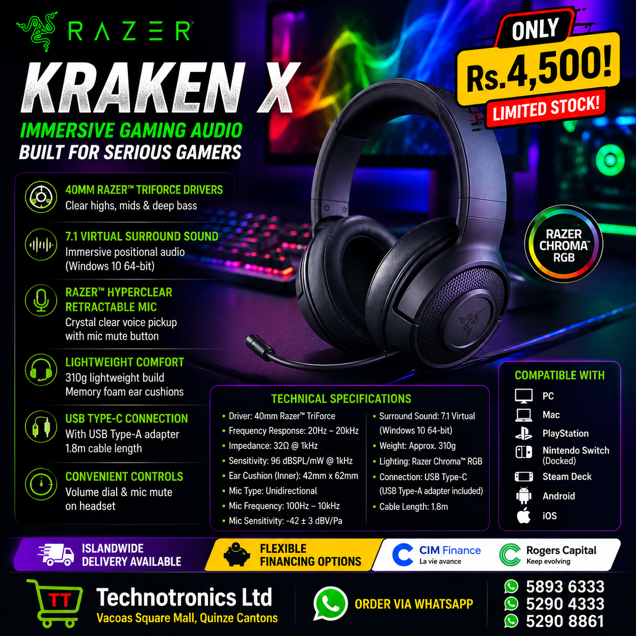 Razer Kraken X Headset