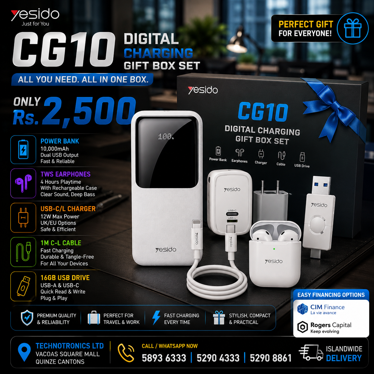 Yesido CG10 Digital Charging Gift Box Set