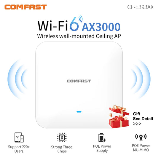 Comfast CF-E393AX 3000Mbps Gigabit WiFi 6 Wireless Ceiling Access Point Dual Band 2.4G+5Ghz