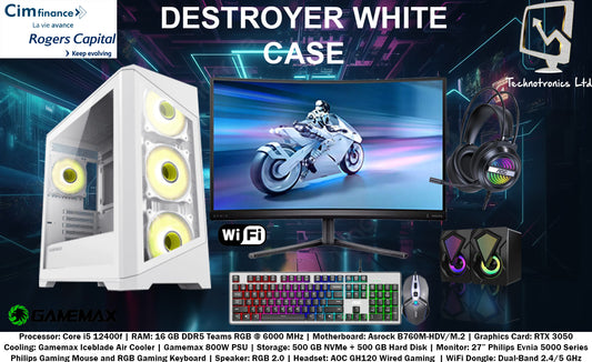 Gamemax Destroyer White Set | Core i5 13400F | RAM: 16 GB DDR5 | Graphics Card: RTX 3050