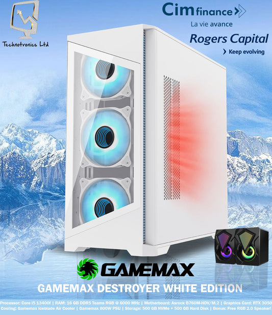 Gamemax Destroyer White Tower | Core i5 13400F | RAM: 16 GB DDR5 | Graphics Card: RTX 3050