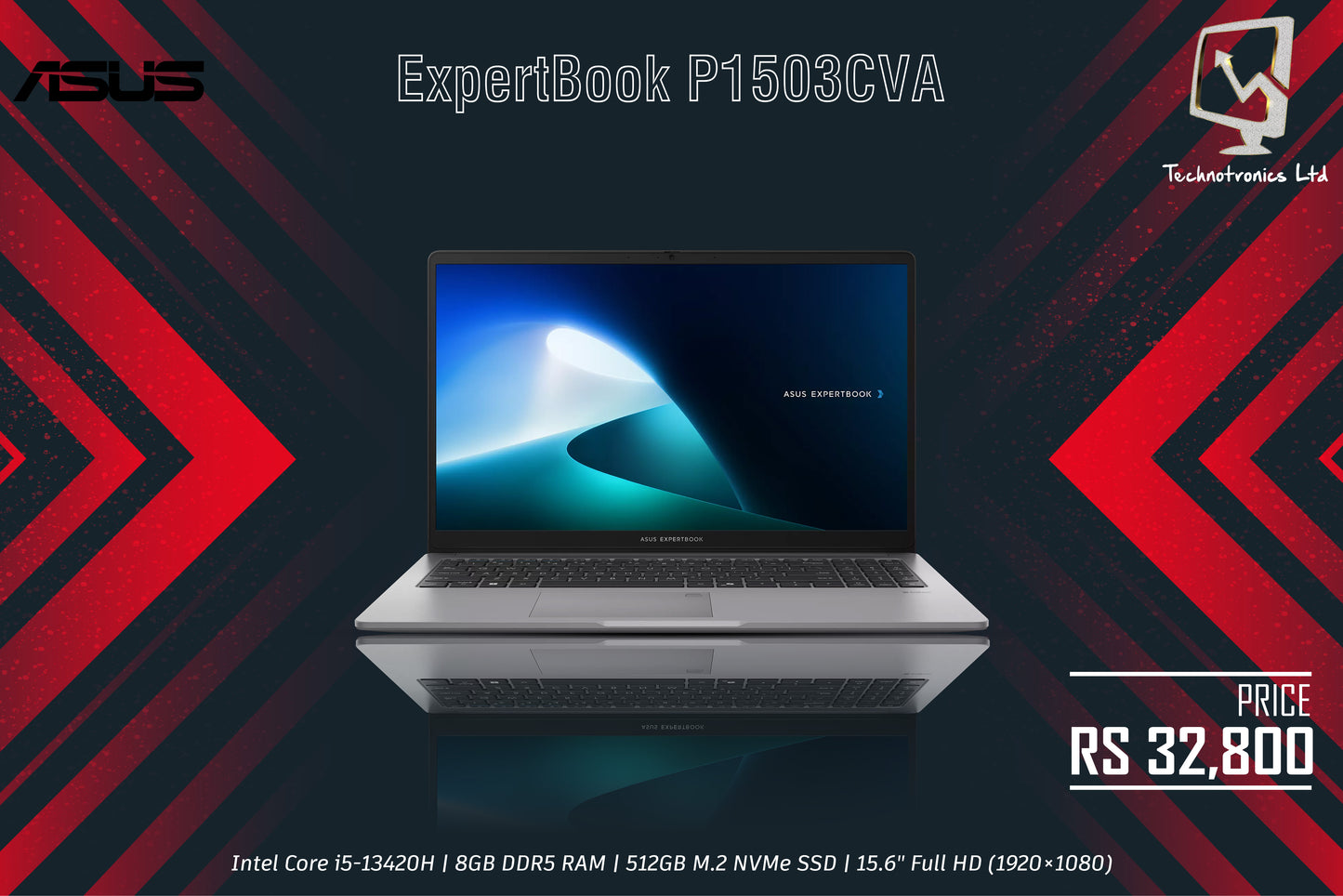 ASUS ExpertBook P1503CVA  Intel Core i5-13420H | 8GB DDR5 RAM | 512GB M.2 NVMe SSD