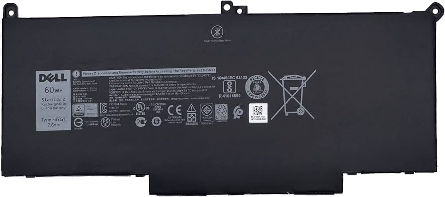 F3YGT- Battery Replacement for Dell Latitude 7480 7280 7490 E7480 E7280 E7490 7380 7390 7290 E7390 E7290 E7380 12 13 14 7000, DM3WC F3YGT-1 KG7VF 2X39G V4940 451-BBYE 453-BBCF 0DM3WC 0F3YGT