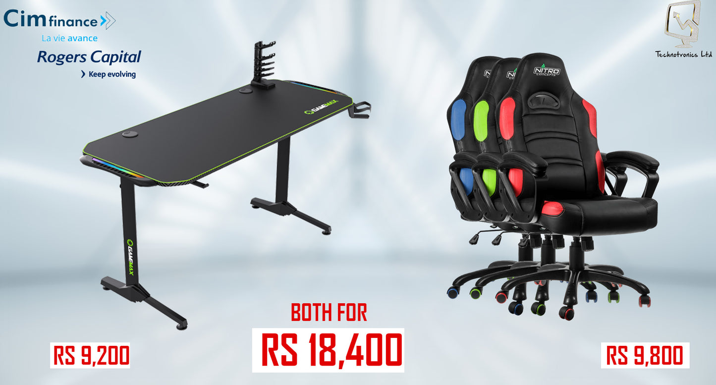 Gamemax -High Quality Professional  RGB Desk & Gaming Chair GCR07