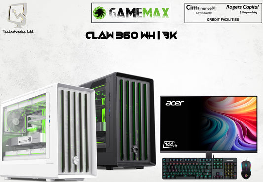 GameMax CLAW 360 Black, White Set | Processor: Intel Core i5-11400F | RAM: 16GB DDR4 | Storage: 500GB NVMe SSD | Graphics: NVIDIA RTX 5060 8GB
