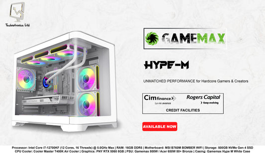 Gamemax Hype M White | Processor: Intel Core i7-12700KF | RAM: 16GB DDR5 | Storage: 500GB NVMe Gen 4 SSD | Graphics: PNY RTX 5060 8GB