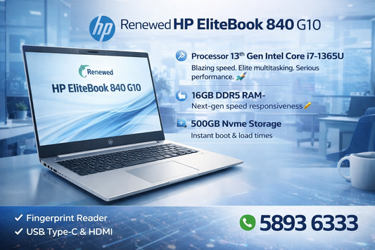 Renewed HP EliteBook 840 G10- Core i7 13th gen ,16 GB Ram DDR5,  500 GB Nvme