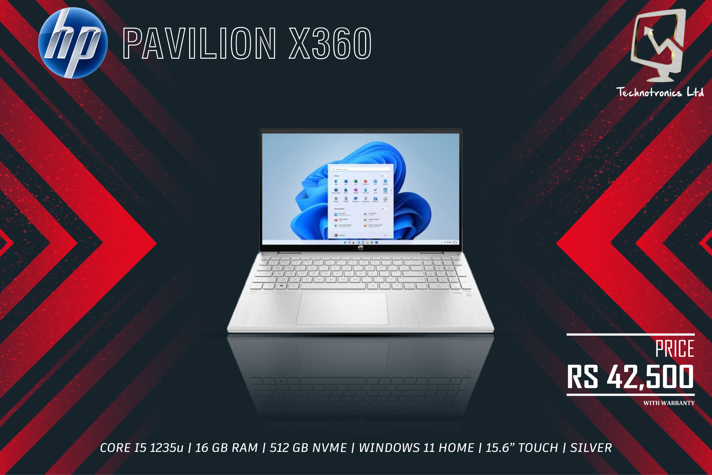 HP PAVILION X360 CORE I5 1235u