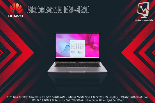 Huawei MateBook B3-420 | Core™️ i5-1135G7 | 8GB RAM + 512GB NVMe SSD | 14" FHD IPS Display | WiFi 6