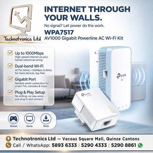 TP-Link WPA7517 AV1000 Gigabit Powerline AC Wi-Fi Wireless Range Extender Kit