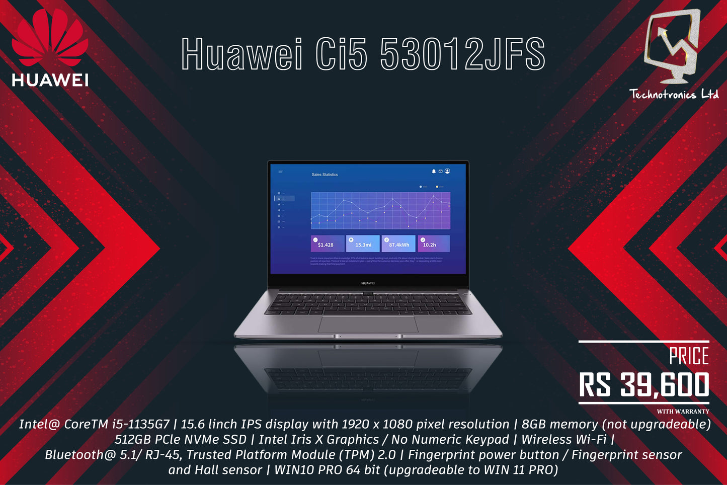 Laptop Huawei Ci5 53012JFS