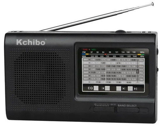 Kchibo Kk-MP2025 FM/MW/S1-8 10 Band World Receiver Radio with MP3
