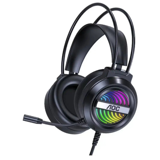 AOC GH120 Wired Gaming Headphones Black USB Jack RGB Phantom 7.1 Channel Glow