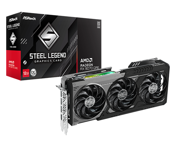 ASRock AMD Radeon RX 9070 GRE Steel Legend Dark 12GB OC