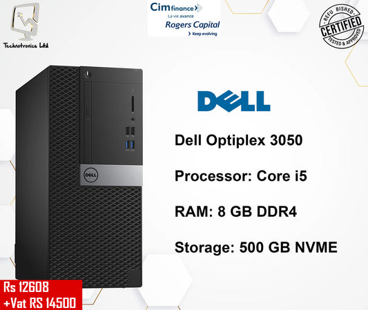 Dell Optiplex 3050 | Processor: Core i5 | RAM: 8 GB DDR4 | Storage: 500 GB NVME