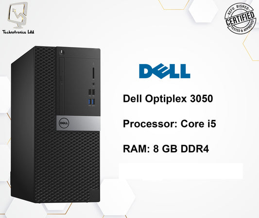 Dell Optiplex 3050 | Processor: Core i5 | RAM: 8 GB DDR4 | Storage: 128GB Nvme + 500 GB Hard Disk