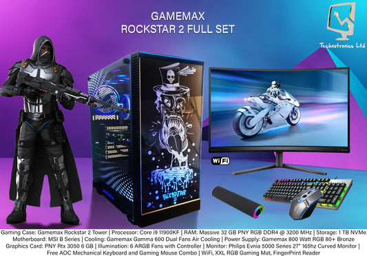 GAMEMAX RockStar Set,RYZEN 7 5700X SERIES, 32 GB RAM @ 3200 mhz, 512 NVME+500 GB HARD DISK, RADEON RX 580 8GB