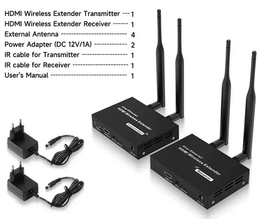 300 M Wireless HDMI Transmitter and Receiver 1080P Audio Video Display Extender(MA)