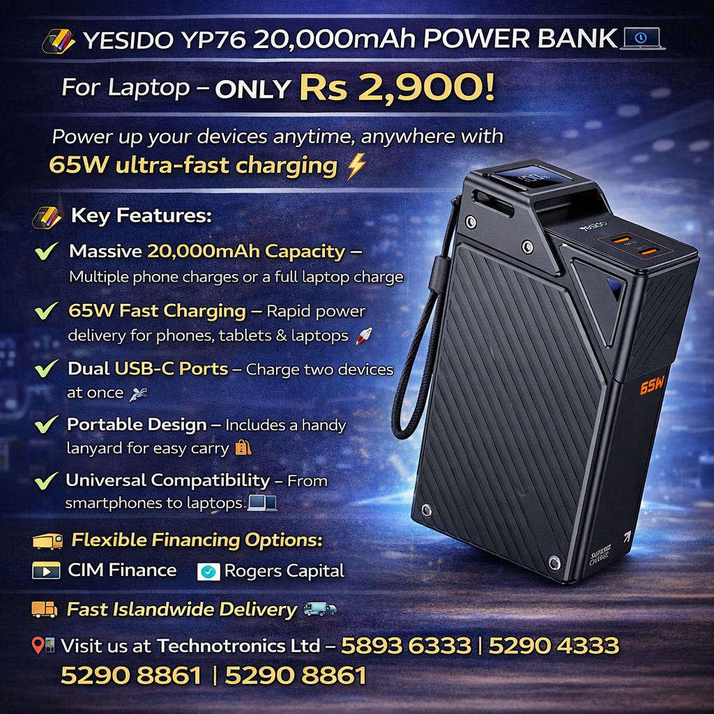 Yesido YP76 20,000mAh Power Bank For Laptop
