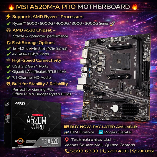 MSI A520M-A PRO  AMD MOTHERBOARD