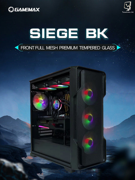 Siege BK Gamemax Towers | Intel Core i5 12th Gen | RAM: 32 GB DDR5 PNY RGB | 1 TB NVMe | Graphics Card: Rx 7600 XT 16 GB