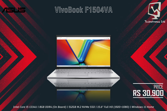 Asus VivoBook F1504VA |  Intel Core i5-1334U | 8GB DDR4 (On Board) |  512GB M.2 NVMe SSD