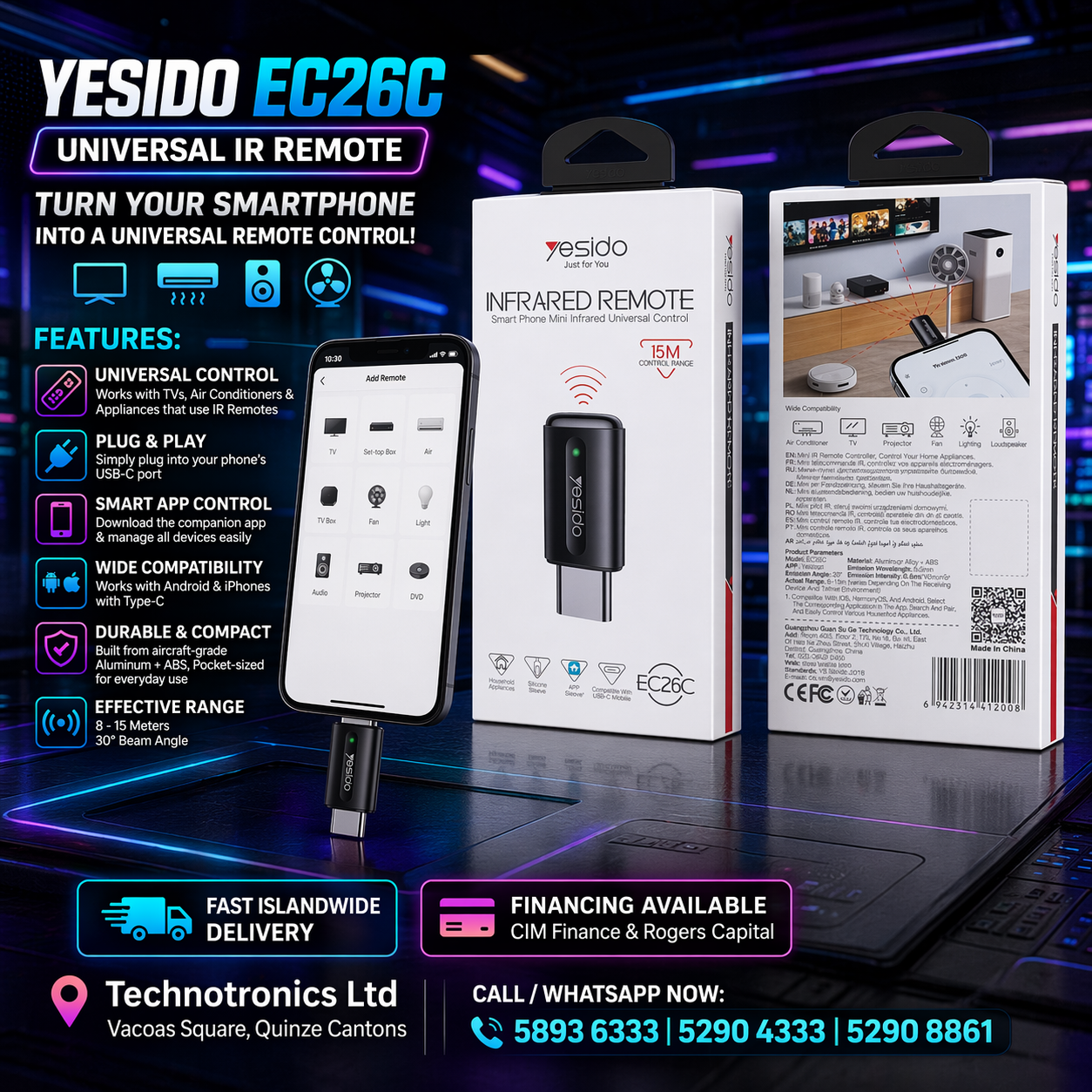 Yesido EC26C Universal IR Remote