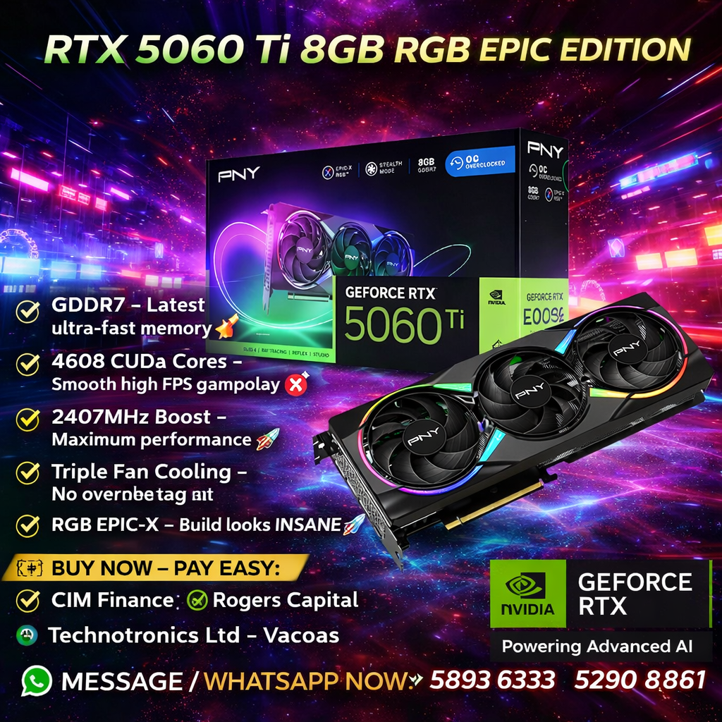 RTX 5060 Ti 8GB RGB EPIC EDITION 3 Fans
