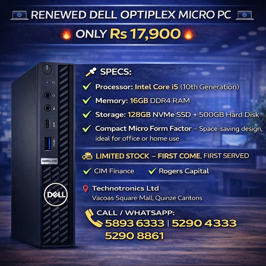 Renewed Dell OptiPlex Micro PC – Core i5 10th Gen- Only Rs 17,900