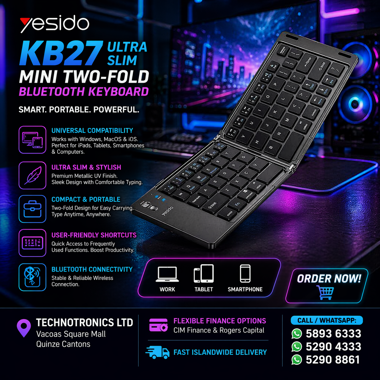YESIDO KB27 Foldable Keyboard