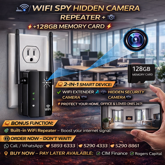 WIFI SPY HIDDEN CAMERA REPEATER + 128GB MEMORY CARD