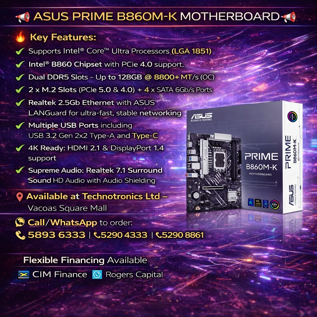 ASUS PRIME B860M-K INTEL Motherboard