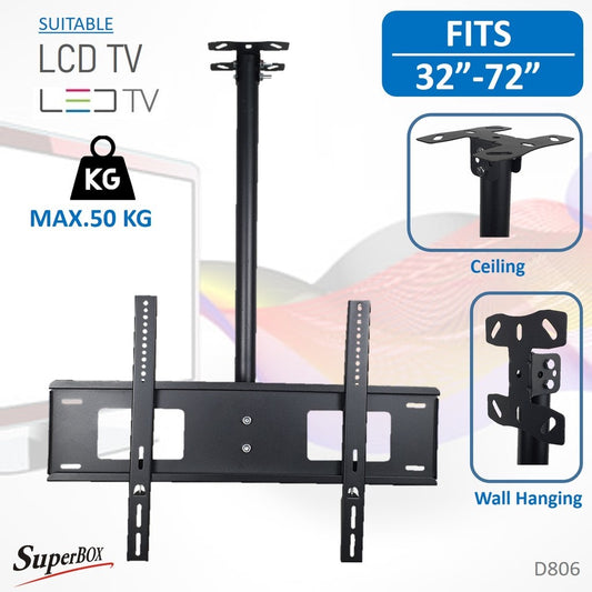 V-STAR Universal 32"-72" Adjustable Flat Panel Ceiling Type LCD LED TV Monitor Mount Bracket Model : D806