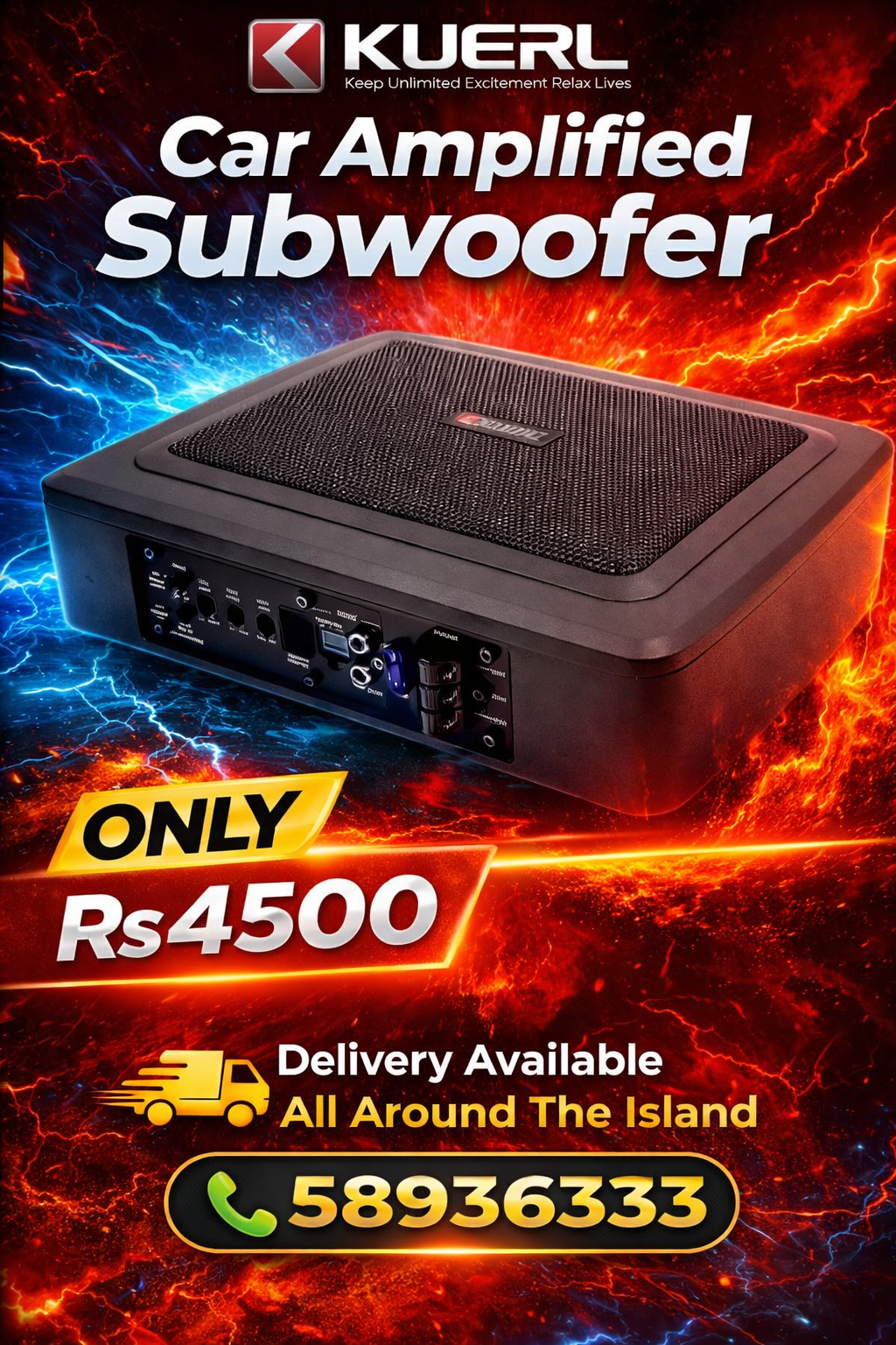 Kuerl K-69APR Underseat Subwoofer-Car Audio