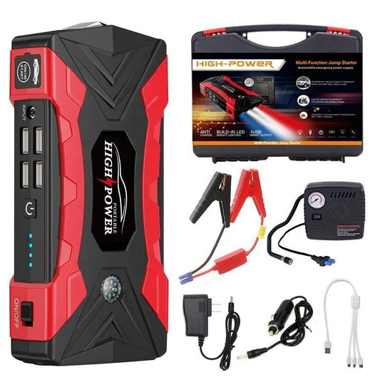 Multi Function  Heavy Duty Car Jump Starter Battery Booster + Tyre Pump