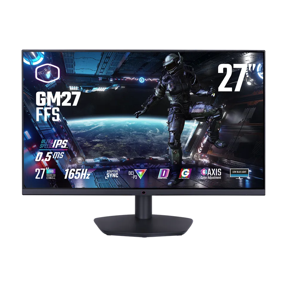 Cooler Master GM27-FFS 27” Gaming Monitor – FHD (1920x1080), 165Hz, 0.5ms MPRT, IPS Panel, Dynamic Overdrive, Adaptive Sync, 2x DisplayPort 1.4, 2x HDMI 2.0