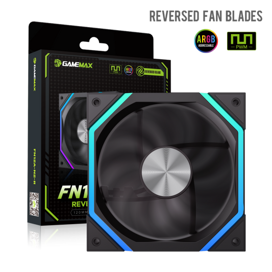 Gamemax 120MM ARGB REVERSE BLADE COOLNG FAN FN12A-N2-R