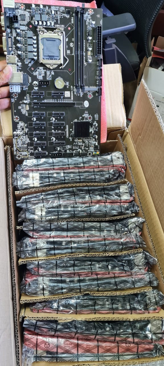 Mining Board Set With 12 PCIe Riser Connector Included!