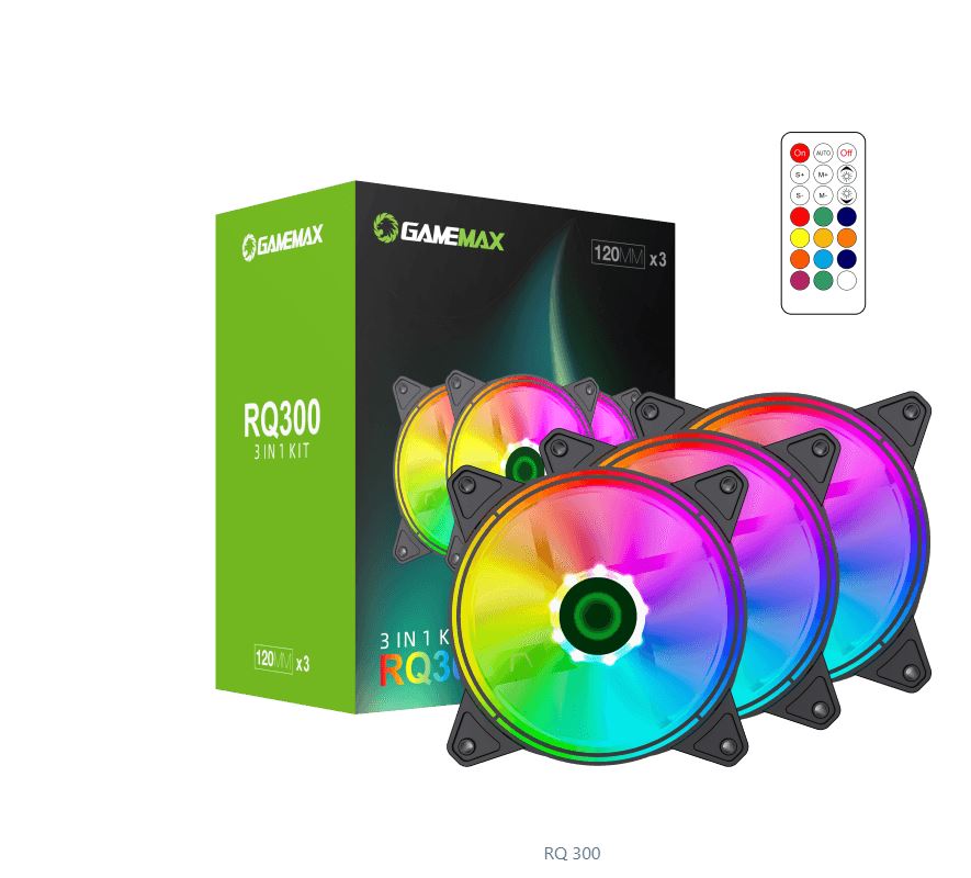 Gamemax RQ300 Trio RGB Fans with Remote Control