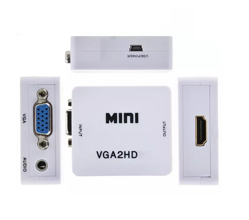 VGA to HD video Converter 1080P Mini VGA2HD Adapter with Audio For PC