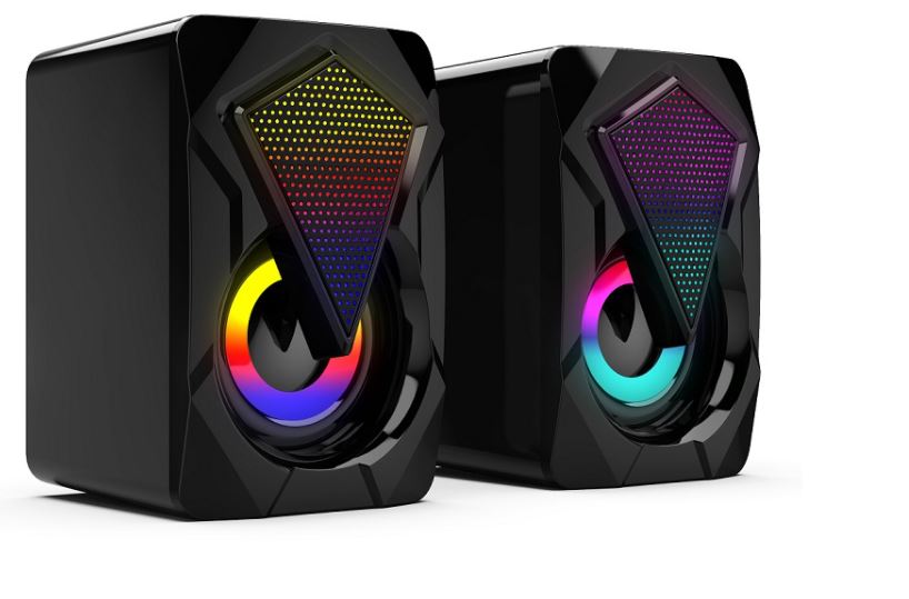 X2 usb mini super subwoofer wired colorful lighting effect RGB desktop speaker