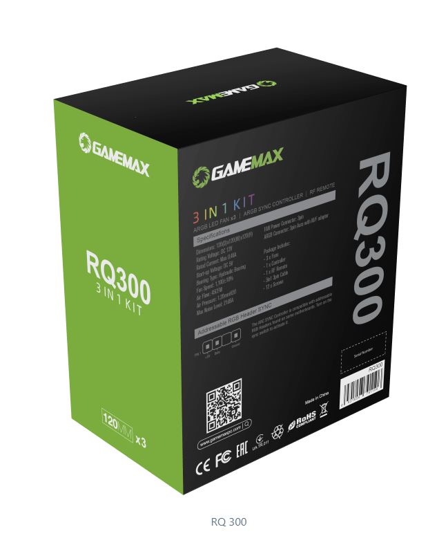 Gamemax RQ300 Trio RGB Fans with Remote Control