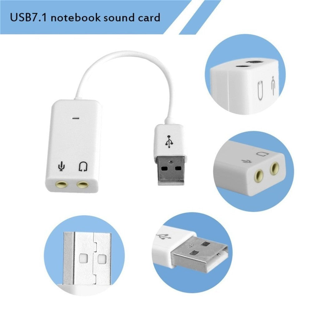 Professional USB 2.0 Virtual 7.1 Channel 3D External USB Sound Card Audio Adapter