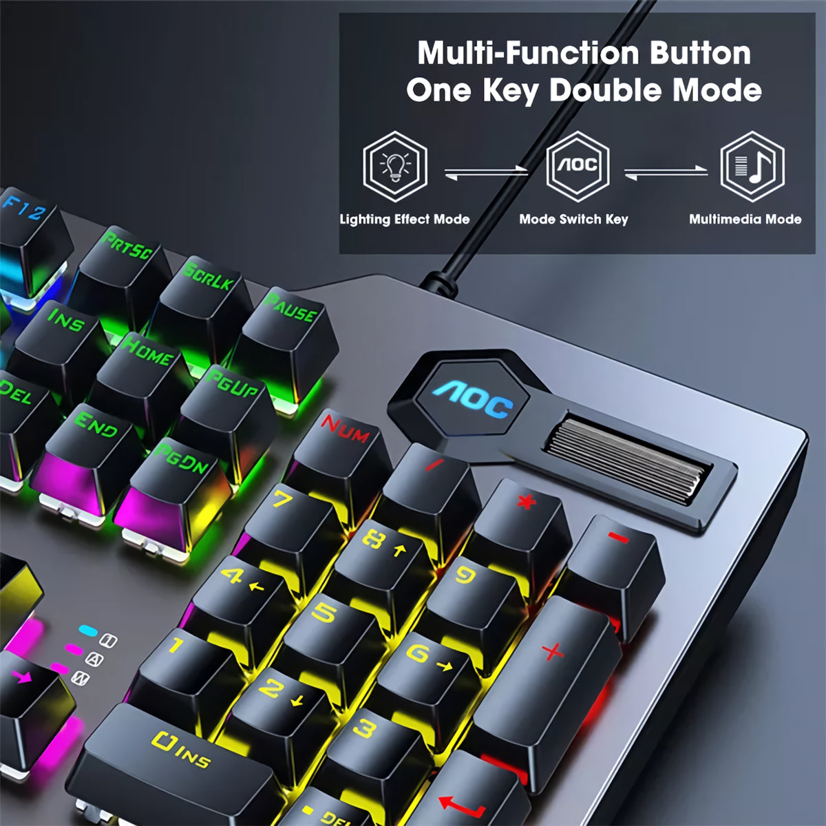 AOC GK420 Wired Mechanical Keyboard 104 Keys LED RGB