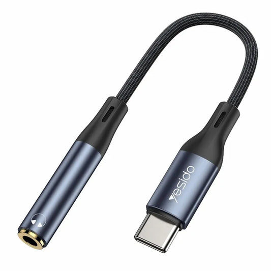 YESIDO YAU38 15CM Type-C Male to 3.5mm Female AUX Cable Audio Adapter Cord USB-C to Aux Headphone Connector Line